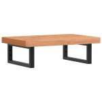 vidaXL Raft pentru lavoar montat pe perete, oțel și lemn masiv fag