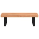 vidaXL Raft pentru lavoar montat pe perete, oțel și lemn masiv fag