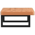 vidaXL Raft pentru lavoar montat pe perete, oțel și lemn masiv fag