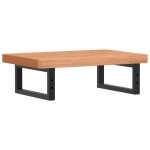 vidaXL Raft pentru lavoar montat pe perete, oțel și lemn masiv fag