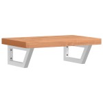 vidaXL Raft pentru lavoar montat pe perete, oțel și lemn masiv fag