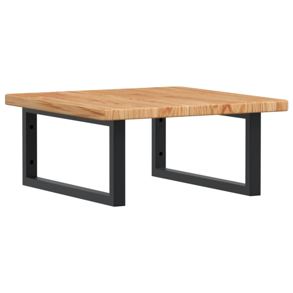 vidaXL Raft pentru lavoar montat pe perete, oțel și lemn masiv stejar