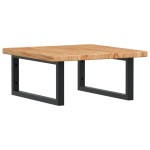 vidaXL Raft pentru lavoar montat pe perete, oțel și lemn masiv stejar