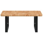 vidaXL Raft pentru lavoar montat pe perete, oțel și lemn masiv stejar