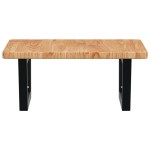 vidaXL Raft pentru lavoar montat pe perete, oțel și lemn masiv stejar