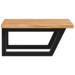 vidaXL Raft pentru lavoar montat pe perete, oțel și lemn masiv stejar