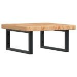 vidaXL Raft pentru lavoar montat pe perete, oțel și lemn masiv stejar