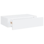 vidaXL Raft de perete cu sertar, alb, 40x23,5x10 cm, MDF
