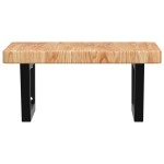 vidaXL Raft pentru lavoar montat pe perete, oțel și lemn masiv stejar