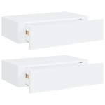 vidaXL Dulap de perete cu sertare, 2 buc., alb, 40x23,5x10 cm, MDF vidaXL Dulap de perete cu sertare, 2 buc., alb, 40x23,5x10 cm, MDF