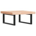 vidaXL Raft pentru lavoar montat pe perete, oțel și lemn masiv fag