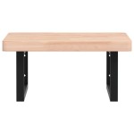 vidaXL Raft pentru lavoar montat pe perete, oțel și lemn masiv fag