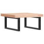 vidaXL Raft pentru lavoar montat pe perete, oțel și lemn masiv fag