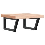 vidaXL Raft pentru lavoar montat pe perete, oțel și lemn masiv fag