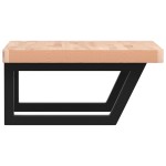 vidaXL Raft pentru lavoar montat pe perete, oțel și lemn masiv fag