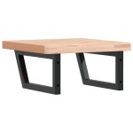 vidaXL Raft pentru lavoar montat pe perete, oțel și lemn masiv fag