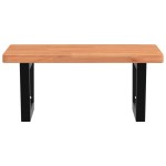 vidaXL Raft pentru lavoar montat pe perete, oțel și lemn masiv fag