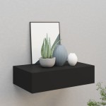 vidaXL Dulap de perete cu sertare, negru, 40x23,5x10 cm, MDF vidaXL Dulap de perete cu sertare, negru, 40x23,5x10 cm, MDF