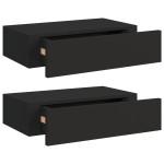 vidaXL Dulap de perete cu sertare, 2 buc., negru, 40x23,5x10 cm, MDF vidaXL Dulap de perete cu sertare, 2 buc., negru, 40x23,5x10 cm, MDF