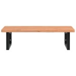 vidaXL Raft pentru lavoar montat pe perete, oțel și lemn masiv fag