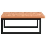 vidaXL Raft pentru lavoar montat pe perete, oțel și lemn masiv fag