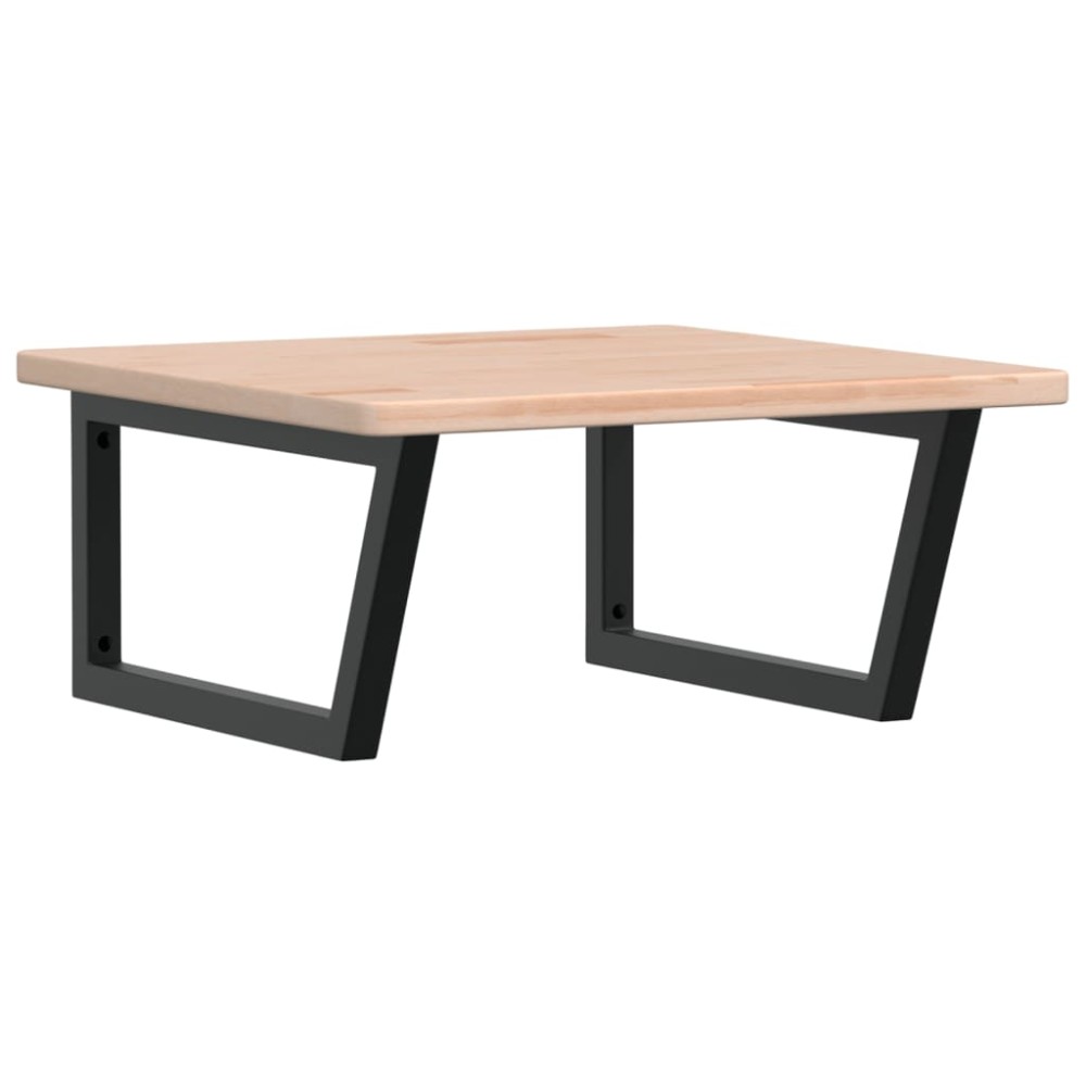 vidaXL Raft pentru lavoar montat pe perete, oțel și lemn masiv stejar