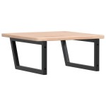 vidaXL Raft pentru lavoar montat pe perete, oțel și lemn masiv stejar