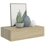 vidaXL Dulap de perete cu sertar, stejar, 40x23,5x10 cm, MDF vidaXL Dulap de perete cu sertar, stejar, 40x23,5x10 cm, MDF