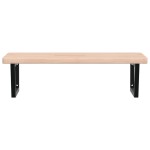 vidaXL Raft pentru lavoar montat pe perete, oțel și lemn masiv stejar