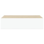 vidaXL Dulap de perete cu sertar, alb și stejar, 40x23,5x10 cm, MDF