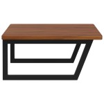 vidaXL Raft pentru lavoar montat pe perete, oțel și lemn masiv stejar