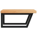 vidaXL Raft pentru lavoar montat pe perete, oțel și lemn masiv stejar vidaXL Raft pentru lavoar montat pe perete, oțel și lemn masiv stejar