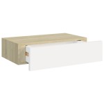 vidaXL Dulapuri de perete cu sertar 2 buc stejar/alb 40x23,5x10 cm MDF vidaXL Dulapuri de perete cu sertar 2 buc stejar/alb 40x23,5x10 cm MDF