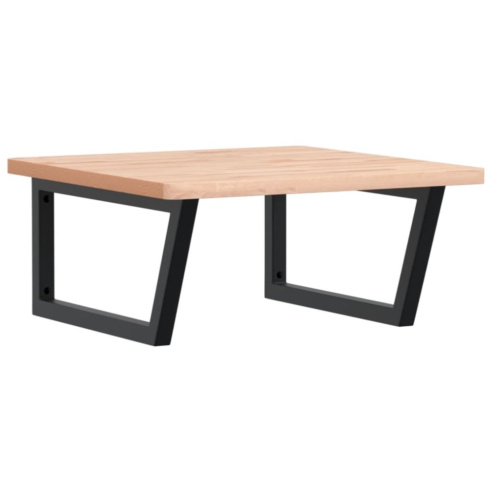 vidaXL Raft pentru lavoar montat pe perete, oțel și lemn masiv fag