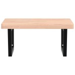 vidaXL Raft pentru lavoar montat pe perete, oțel și lemn masiv fag