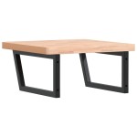 vidaXL Raft pentru lavoar montat pe perete, oțel și lemn masiv fag