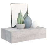 vidaXL Dulapuri de perete cu sertar 2 buc. gri beton 40x23,5x10 cm MDF vidaXL Dulapuri de perete cu sertar 2 buc. gri beton 40x23,5x10 cm MDF