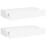 vidaXL Dulapuri de perete cu sertare 2 buc. alb, 60x23,5x10 cm MDF
