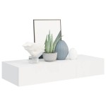 vidaXL Dulapuri de perete cu sertare 2 buc. alb, 60x23,5x10 cm MDF