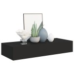 vidaXL Dulap de perete cu sertar, negru, 60x23,5x10 cm, MDF vidaXL Dulap de perete cu sertar, negru, 60x23,5x10 cm, MDF