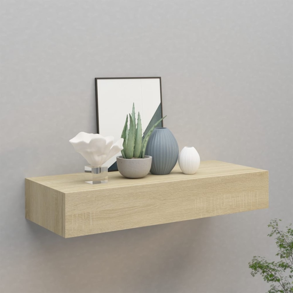 vidaXL Dulap de perete cu sertar, stejar, 60x23,5x10 cm, MDF