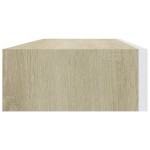 vidaXL Dulap de perete cu sertar, stejar și alb, 60x23,5x10 cm, MDF