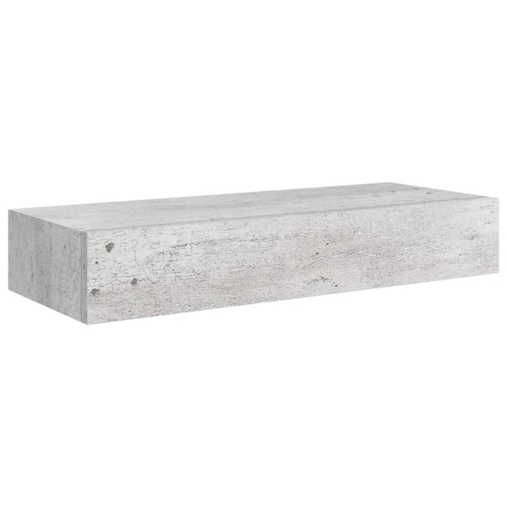 vidaXL Dulap de perete cu sertar, gri beton, 60x23,5x10 cm, MDF
