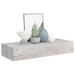 vidaXL Dulap de perete cu sertar, gri beton, 60x23,5x10 cm, MDF vidaXL Dulap de perete cu sertar, gri beton, 60x23,5x10 cm, MDF