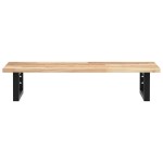 vidaXL Raft pentru lavoar montat pe perete, oțel și lemn masiv acacia