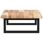 vidaXL Raft pentru lavoar montat pe perete, oțel și lemn masiv acacia