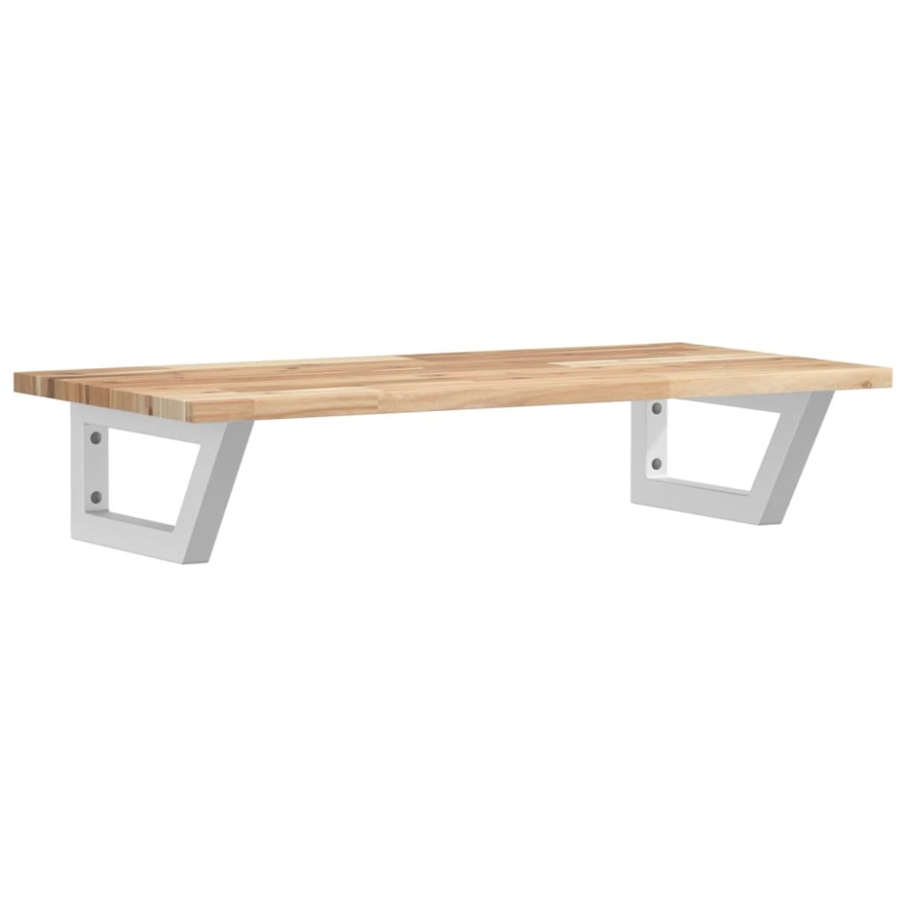 vidaXL Raft pentru lavoar montat pe perete, oțel și lemn masiv acacia