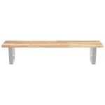 vidaXL Raft pentru lavoar montat pe perete, oțel și lemn masiv acacia