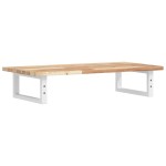 vidaXL Raft pentru lavoar montat pe perete, oțel și lemn masiv acacia