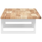 vidaXL Raft pentru lavoar montat pe perete, oțel și lemn masiv acacia